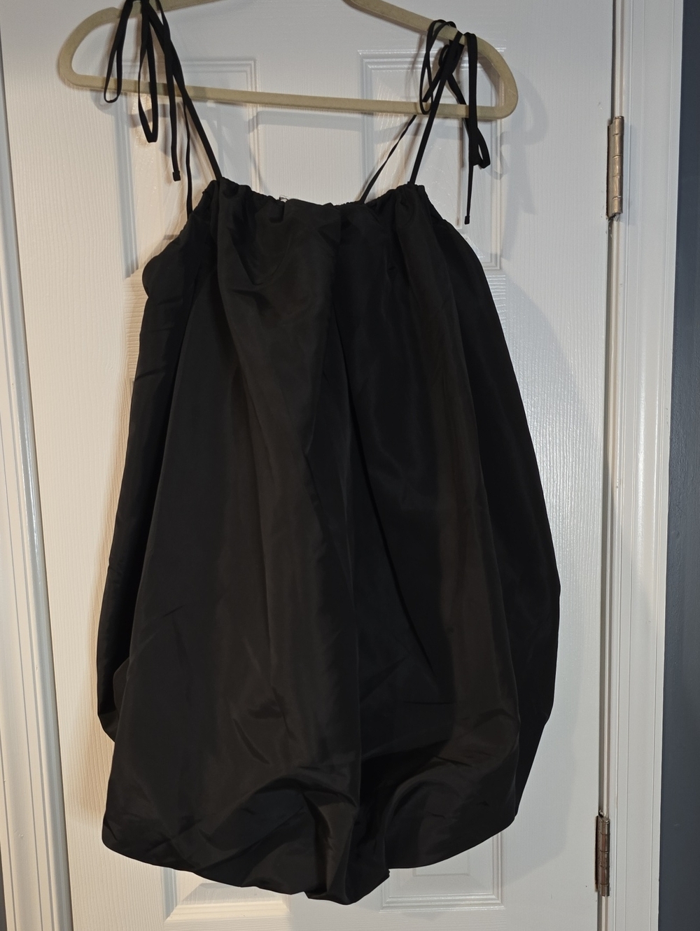 Old Navy Black Tie-Shoulder Balloon-Hem Mini Dress